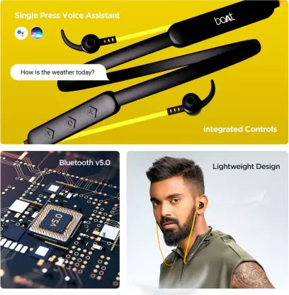 boAt Rockerz 255F Pro with Fast Charging Bluetooth Headset (Blazing Yellow, In the Ear) boAt Rockerz 255F Pro with Fast Charging Bluetooth Headset (Blazing Yellow, In the Ear)